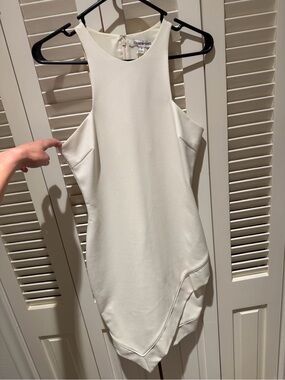 Elizabeth and James Cream Sleeveless Mini Dress with Side Cutouts